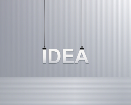 text idea is suspended on a ropeのイラスト素材