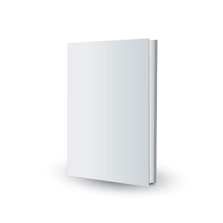front view of blank book on white backgroundの写真素材