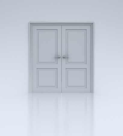 closed doors on white wall