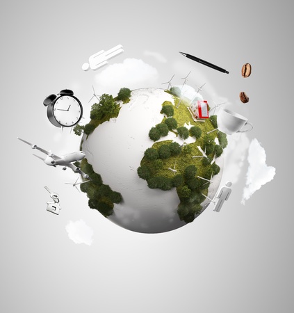 abstract earth with city, travel conceptの写真素材