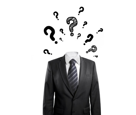 businessman with out head on white background