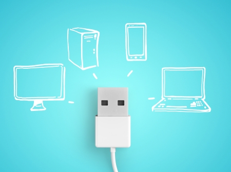 usb conect with computer networkの写真素材