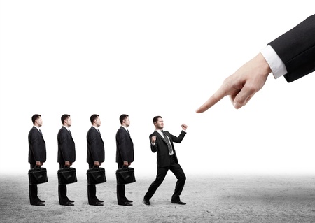 businessman happy because his chosenの写真素材