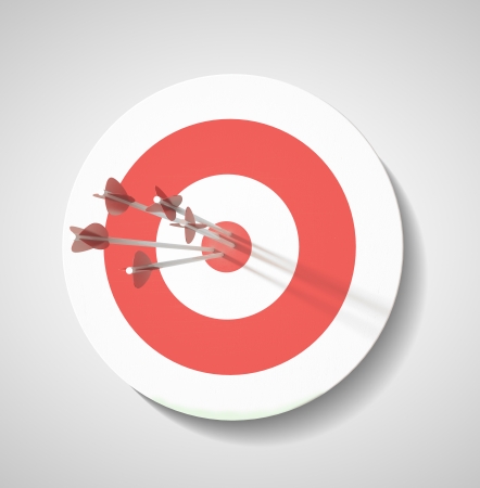 Red darts target, Successful shoot.の写真素材