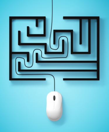 abstract labyrinth and mouse の写真素材