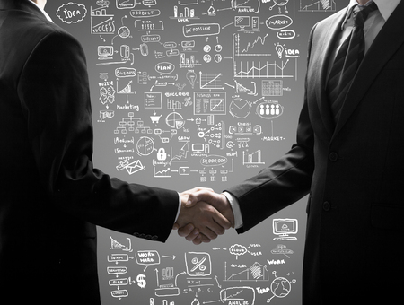 handshake on a business concept backgroundの写真素材
