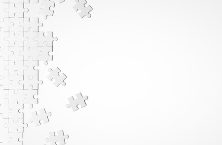 white puzzle on a white backgroundの写真素材