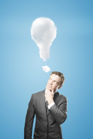 man thinking on business ideaの写真素材