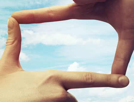 frame of the human handの写真素材