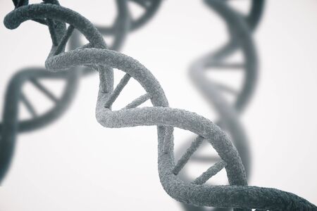 DNA closeup on white background. 3D Renderingの写真素材