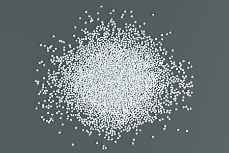 Abstract tiny cubes scattered all over grey background. 3D Rendering