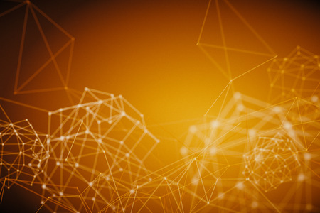 Abstract bright low poly tech background. Technology and innovation concept. 3D Rendering