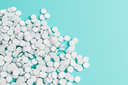 Abstract white tablet medication background. Medicine, pharmacy and health concept. 3D Rendering