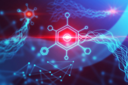 Abstract glowing digital background. Innovation and technology concept. 3D Rendering