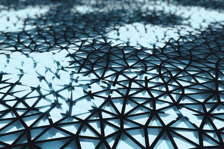 Abstract triangular pattern gray wireframe background. 3D Renderingの写真素材