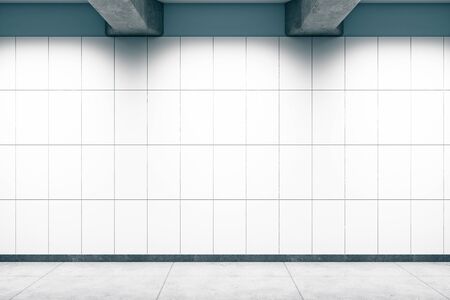 Grunge metro or subway station with blank wall. Mock up, 3D Rendering の写真素材