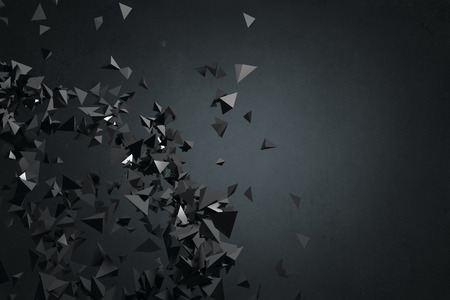Abstract black polygonal backdrop. Art, creativity concept. 3D Rendering の写真素材