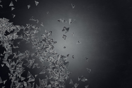 Creative black polygonal backdrop. Art, creativity concept. 3D Rendering の写真素材