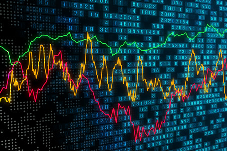 Creative forex chart background. Trade, investment and future concept. 3D Rendering の写真素材