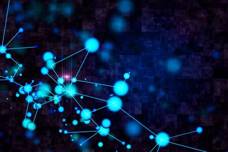 Abstract blue molecular background. Science and medicine concept. 3D Rendering の写真素材