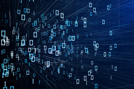 Abstract binary code wallpaper. Computing and technology concept. 3D Rendering の写真素材