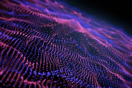 Creative colorful digital wave texture. Technology and design concept. 3D Rendering 
