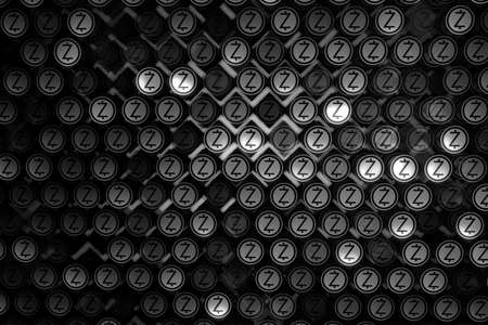 Abstract Z cash background. Cryptocurrency concept. 3D Rendering の写真素材