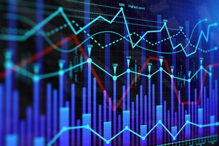 Creative forex background. Investment and finance concept. 3D Rendering の写真素材