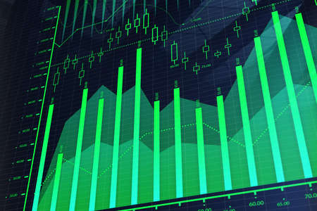 Abstract forex chart background. Stock, analysis and finance concept. 3D Rendering 