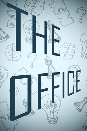 Abstract blue background with text. Office and education concept の写真素材