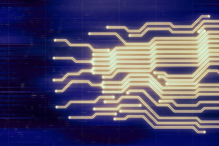 abstract technology background with high tech circuit board. 3d renderingの写真素材