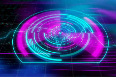 Digital business interface background. Future and innovation concept. 3D Renderingの写真素材