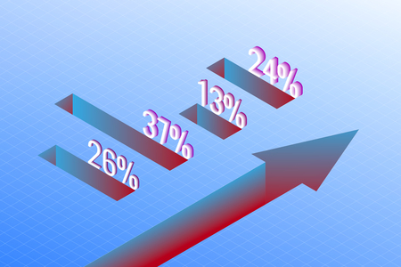 Creative digital business chart background. Economy and finance concept. 3D Renderingの写真素材