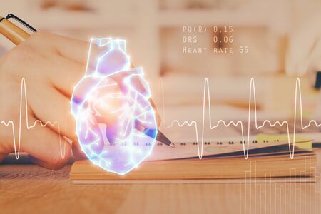 Abstract heart on background. Medicine and health concept.の写真素材