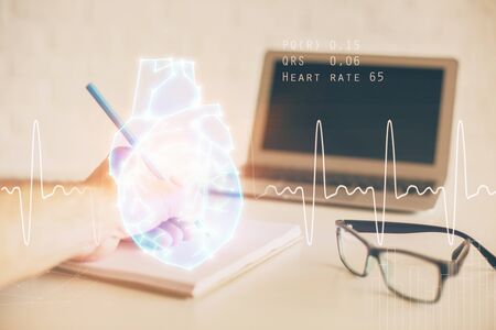 Abstract heart on background. Medicine and health concept.の写真素材