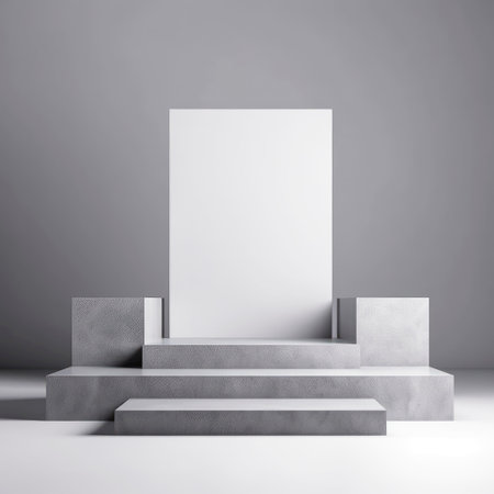 Abstract blank white poster, mockup. Generative AIの素材