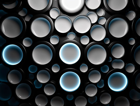 Circle glass ceramic wall design on empty room interior background. Modern design architect space. Ai Generative Illustration.の素材