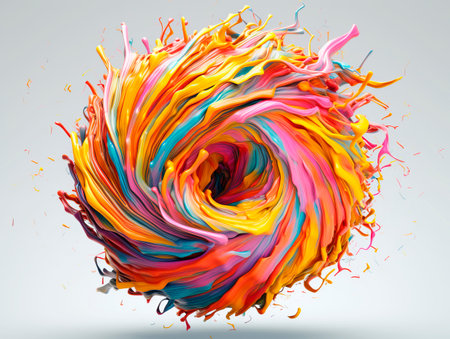 Realistic splash liquid explosion over a ligtht background. Ai Generative illustration.の素材