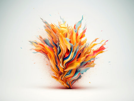 Realistic splash liquid explosion over a ligtht background. Ai Generative illustration.の素材