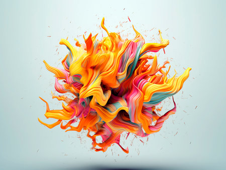 Realistic splash liquid explosion over a ligtht background. Ai Generative illustration.の素材