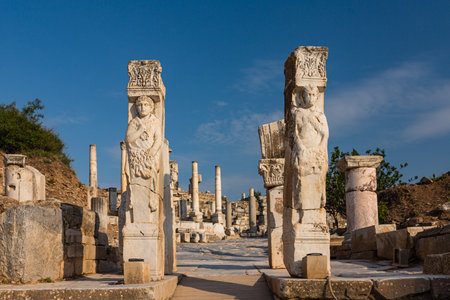 Hercules Gate of the ancient city ruins of Ephesus, Turkey