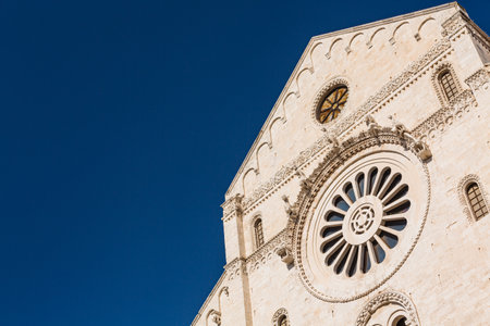 Facade of Bari Cathedral, Italyの写真素材