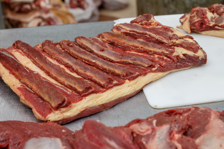 raw meat on the marketの写真素材