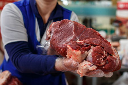 beef, raw meat on the marketの写真素材