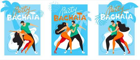 A set of vector posters on the theme of Latin dances. The illustration is suitable for a poster, a...