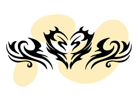 A girl's transferable temporary tattoo. Celtic heart in lineart style and engraving. vector drawingのイラスト素材