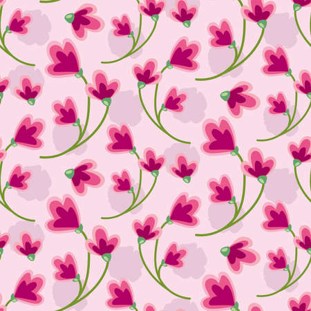 Vintage rose floral pink seamless patternのイラスト素材