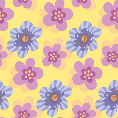 Floral yellow summer seamless patternのイラスト素材