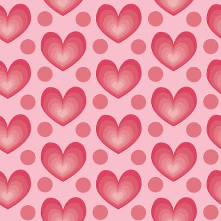 Love hearts and spots seamless patternのイラスト素材