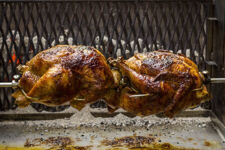 Chicken on the spitの写真素材
